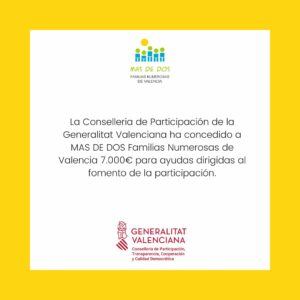 Ayudas de la Conselleria de Participación de la Comunidad Valenciana